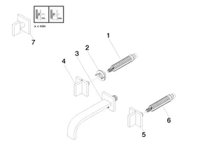 Dornbracht Waschtisch-Wandbatt. ohne Ablaufgarnitur MEM 36712782 Dark Platinum gebürstet – Bild 4