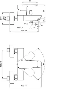 Ideal Standard CeraPlan III Badearmatur Aufputz – Bild 2