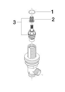 Dornbracht Seitenventil, linksschließend ERSATZTEILE 90171104032 1/2" – Bild 3