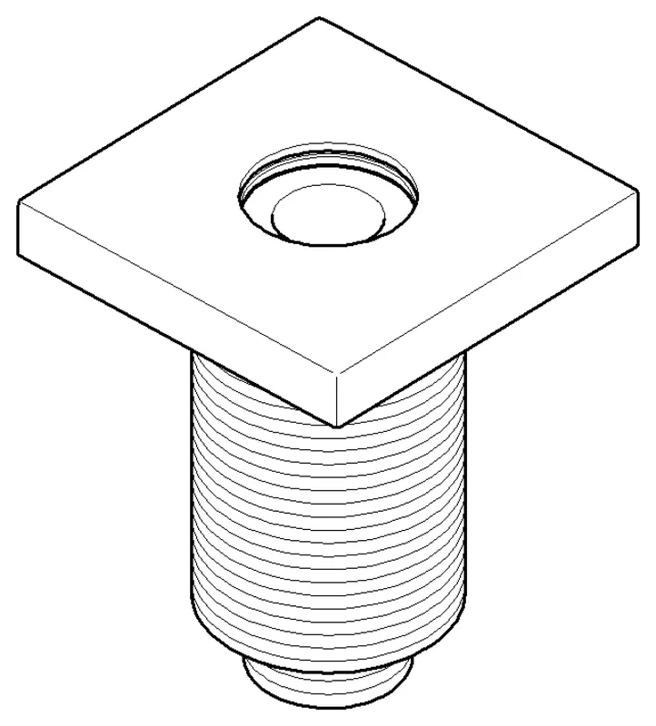 Dornbracht Gewindeschaft ET 90277802300 55 x 55 x 9 mm Platin gebürstet
