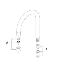 Dornbracht Auslauf ERSATZTEILE 90282206100 135 mm Chrom – Bild 2