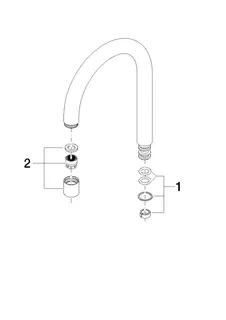 Dornbracht Auslauf ERSATZTEILE 90282206102 135 mm, 4,54 l/min. Chrom – Bild 2