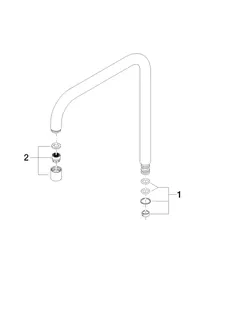 Dornbracht Auslauf eckig ERSATZTEILE 90282220901 235 mm, 8,33 l/min. Chrom – Bild 2