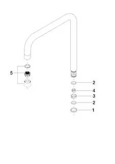 Dornbracht Auslauf eckig ERSATZTEILE 90282221201 240 mm, 8 l/min. Platin gebürstet – Bild 2