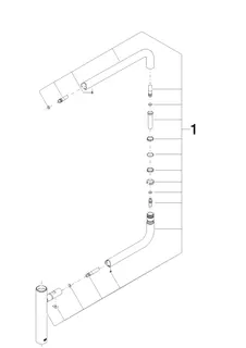 Dornbracht Gelenk für Potfiller ERSATZTEILE 90282225700 340 x 327 x 38 mm Chrom – Bild 2