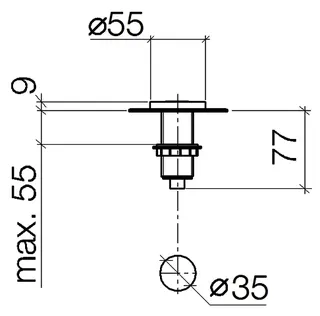 Dornbracht AIR SWITCH Bedienknopf SERIENNEUTRAL 10713970 Platin gebürstet – Bild 3