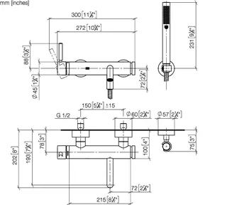 Dornbracht Wannen-Einhandbatterie für Wandmontage META 33233660 Chrom – Bild 3