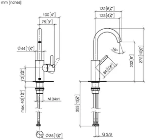 Dornbracht Waschtisch-Einhandbatterie ohne Ablaufgarnitur META 33525661 Chrom – Bild 3