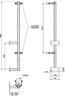comfort-Kragarm aus Edelstahl für IronPoly DN80/125 Nr. 701799CBS – Bild 2