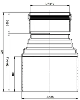 comfort-Reduktion D160-DN110 zentrisch Nr. 3105CBS – Bild 2