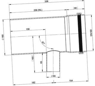comfort-T-Stück D1 160/D2 60/DN160 Nr. 606301CBS – Bild 2