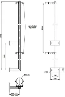 comfort-Kragarm aus Edelstahl für IronPoly DN100/150 Nr. 702799CBS – Bild 2