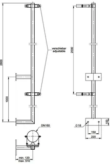 comfort-Kragarm aus Edelstahl für IronPoly DN110/160 Nr. 703799CBS – Bild 2
