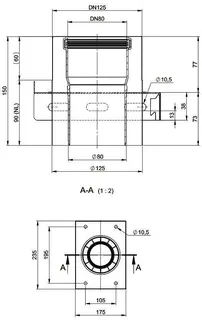 comfort-Zwischenkonsole DN80/125 Edelst. Blank Nr. 701761CBS – Bild 2
