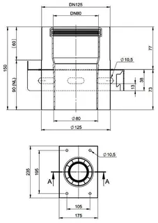 comfort-Zwischenkonsole DN80/125 Edelst. Weiß Nr. 711761CBS – Bild 2