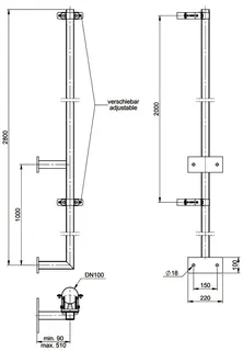 comfort-Kragarm aus Edelstahl für IronPoly DN60/100 Nr. 700799CBS – Bild 2