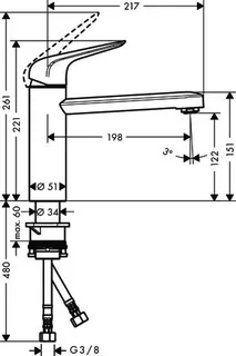 Hansgrohe Spültischmischer 120 Focus M42 1jet edelstahl-optik – Bild 5