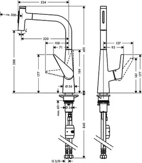 Hansgrohe Spültischmischer 300 Talis Select M51 Ausziehbrause 2jet chrom – Bild 2
