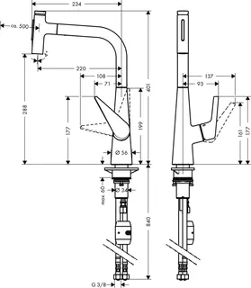 Hansgrohe Spültischmischer 300 Talis Select M51 Ausziehbrause 2jet chrom – Bild 3