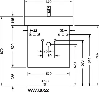 sanibel-Waschtisch-Unterbau 2.0 FLEX WWJJ052L 520mm breit Tür links Weiß Matt – Bild 3