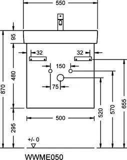 sanibel-Waschtisch-Unterbau 2.0 FLEX WWME050R 500mm breit Tür rechts Weiß Matt – Bild 3