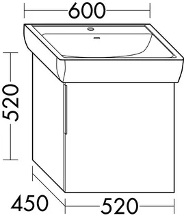 sanibel-Waschtisch-Unterbau 2.0 FLEX WWJJ052R 520mm breit Tür rechts Eiche Cashmere – Bild 2