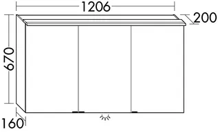 sanibel-Spiegelschrank 2.0 FLEX SPIZ120L LED-Waschtisch 1206x670mmx200mm verspiegelt – Bild 2