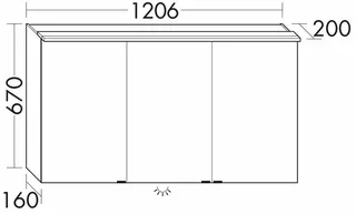 sanibel-Spiegelschrank 2.0 FLEX SPIZ120R LED-Waschtisch 1206x670mmx200mm verspiegelt