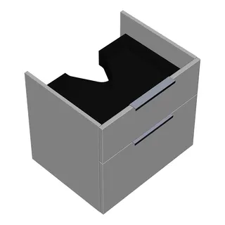 sanibel-Waschtisch-Unterbau 2.0 FLEX WWJK057 570mm breit Schubl/Auszug Weiß Matt