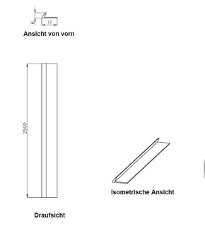 SD Abschlusskante schräg, matt 2500 mm, Nr. 42311 – Bild 2