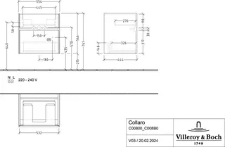 Villeroy & Boch WaschbeckenUS Collaro 554x546x444mm 2 Ausz. Waschbecken m.tig Nordic Oak – Bild 4