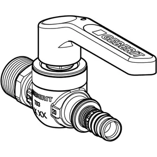 Geberit Mepla Kugelhahn mit AG mit Betätigungshebel Rg d20-R3/4 – Bild 3