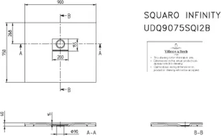 Villeroy & Boch Duschwanne Squaro Infinity 900x750x40mm re-eckig EB:li/re flb Einb AR StoneWhite – Bild 2