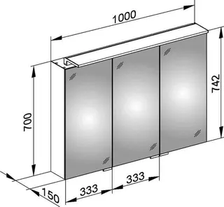 Keuco Spiegelschrank Royal L1 13604, silber-eloxiert, 1000x742x150 mm – Bild 3