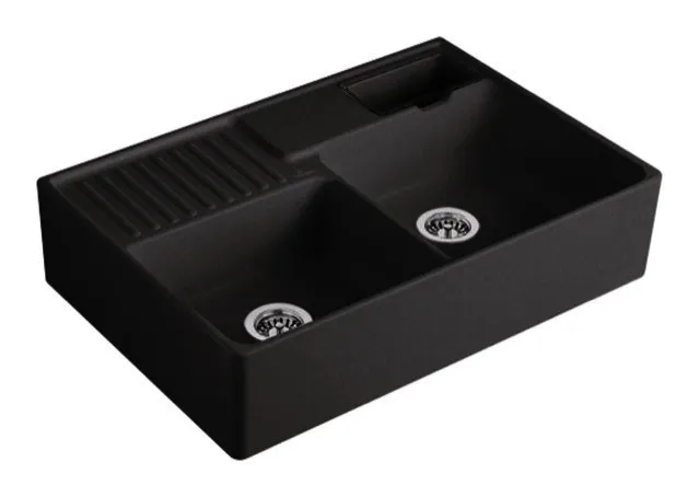 Villeroy & Boch Spülstein 895x630mm Ablgarn. Spülbecken m.tig Keram. Graphite cplus