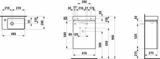 Laufen WT+WTU PRO S SET 280x470x685 1 Hahnloch links 1Tür links Scharn.li Regal rechts we/we glzd – Bild 2