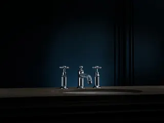 Hansgrohe 3-Loch Waschtischarmatur 30 Axor Montreux Kreuzgriff chrom – Bild 2