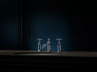 Hansgrohe 3-Loch Waschtischarmatur 30 Axor Montreux Kreuzgriff chrom – Bild 3
