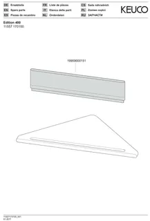 Keuco Eckduschablage Edition 400 11557, mit Glasabzieher, Aluminium silber-eloxiert – Bild 3