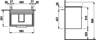 Laufen WTU BASE 391x583x515 2 Schubl m.Griff f.WT H810283 multicolor – Bild 2