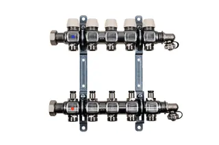 Kermi xnet Verteiler 1" Standard-4 für 4 Kreise, Baulänge 270 mm