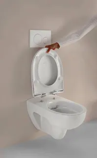 Geberit Renova Set Wand-WC mit WC-Sitz Rimfree, Tiefspüler, weiß – Bild 3