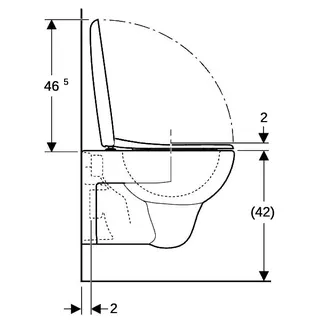 Geberit Renova Set Wand-WC mit WC-Sitz Tiefspüler, weiß – Bild 5