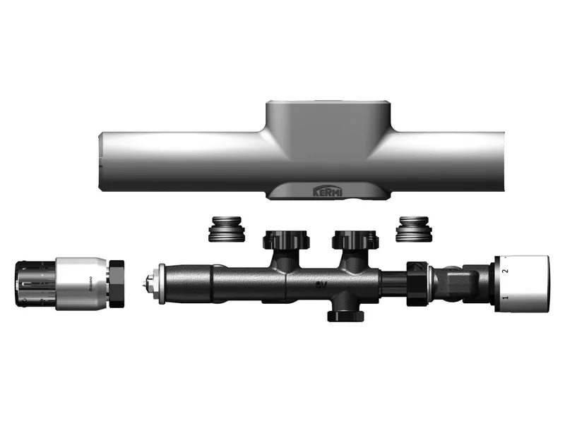 Kermi x-link plus Anschlussgarnitur für FBH, chrom, für Zweirohrsytem