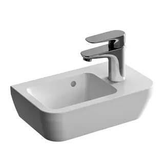 Handwaschbecken 370x220mm m.Hl. re,m.Ül. aktiv4YOU 2.0, weiß