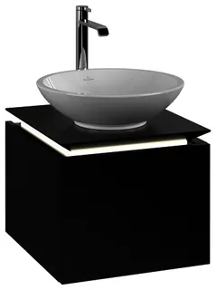Villeroy & Boch WTUS Legato 450x380x500mm m. Bel. 1 Ausz. Waschtisch m.tig Black Matt Lacquer – Bild 2