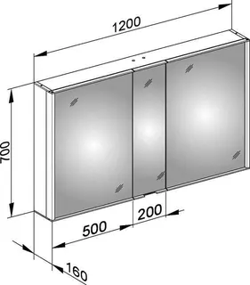 Keuco Spiegelschrank Royal Match 12804, silber-eloxiert, 1200 x 700 x 160 mm – Bild 2