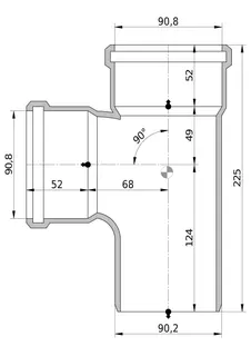 Wavin Abzweig AS+ DN 90x90 88.5 Grad IR – Bild 2