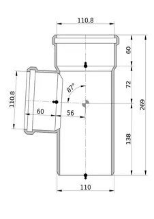 Wavin Eckdoppelabzweig AS+ DN 100x100x100 87 Grad – Bild 2