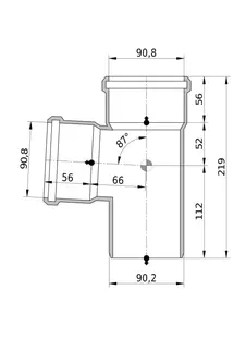 Wavin Eckdoppelabzweig AS+ DN 90x90x90 87 Grad – Bild 2